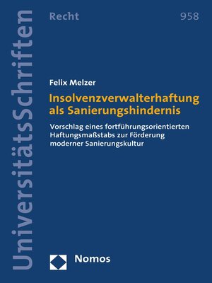 cover image of Insolvenzverwalterhaftung als Sanierungshindernis